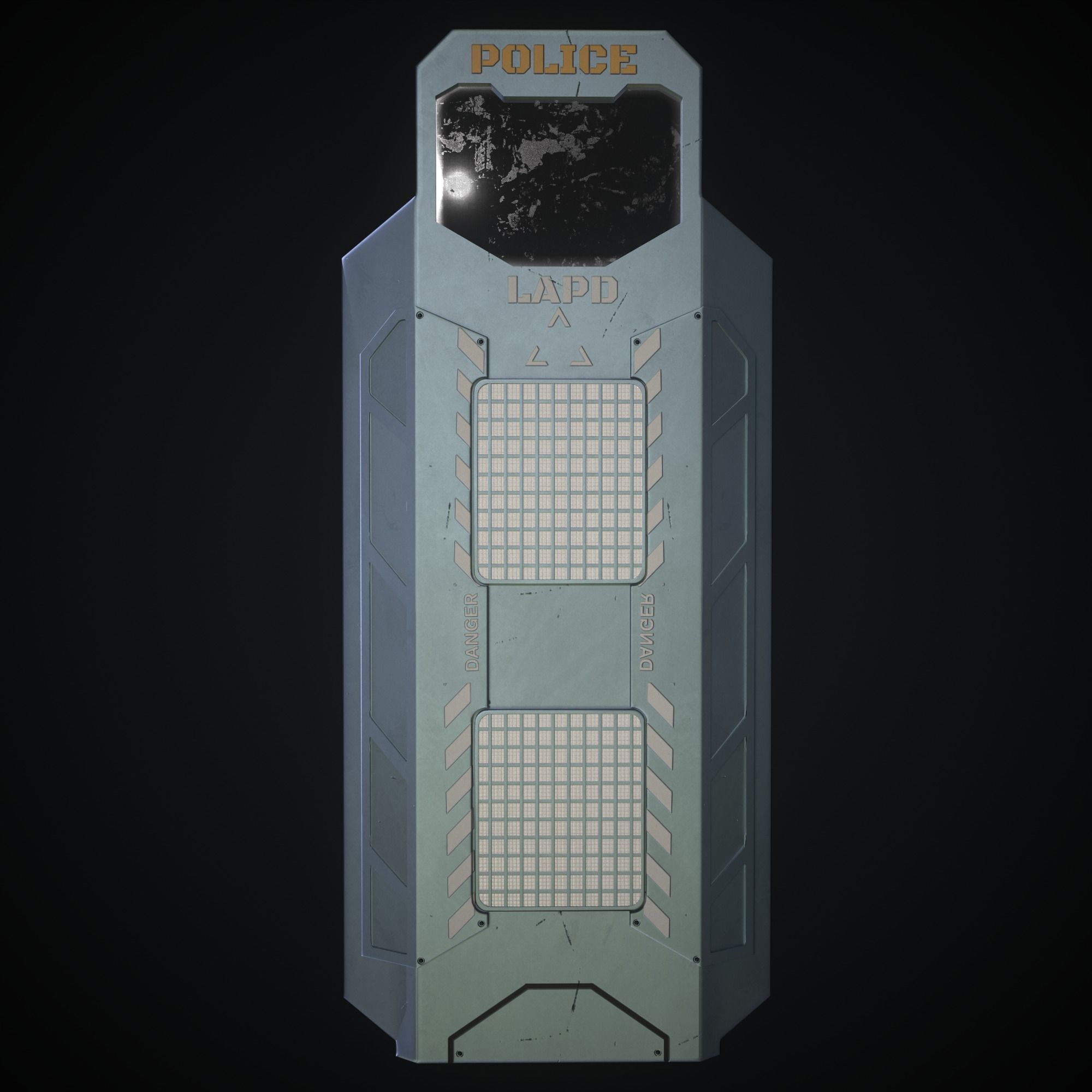 Sci-fi police shield Low-poly 3D model_9