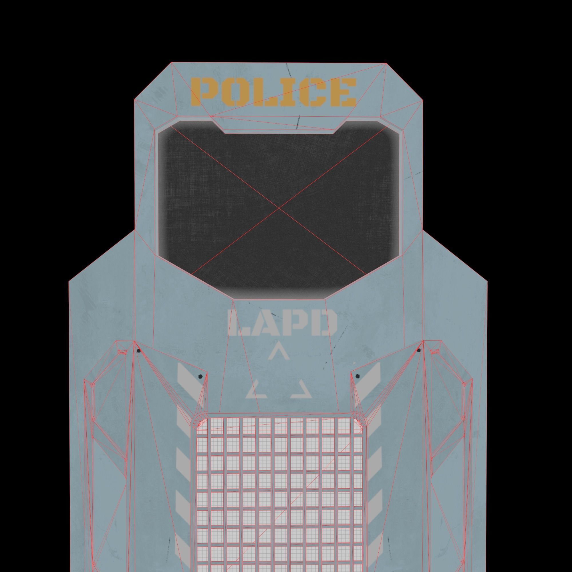 Sci-fi police shield Low-poly 3D model_4