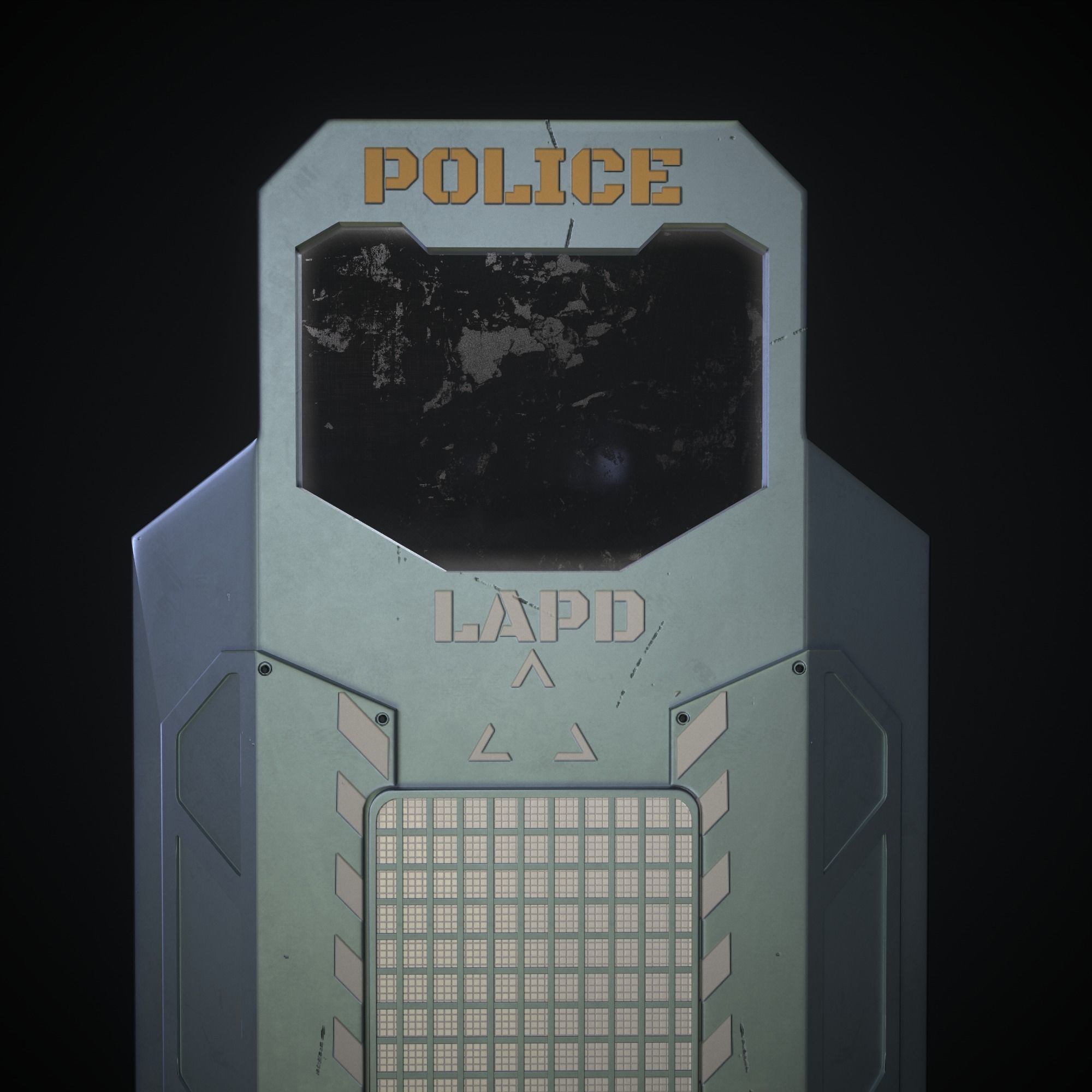 Sci-fi police shield Low-poly 3D model_3