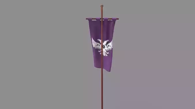 Waving flag Low-poly 3D model