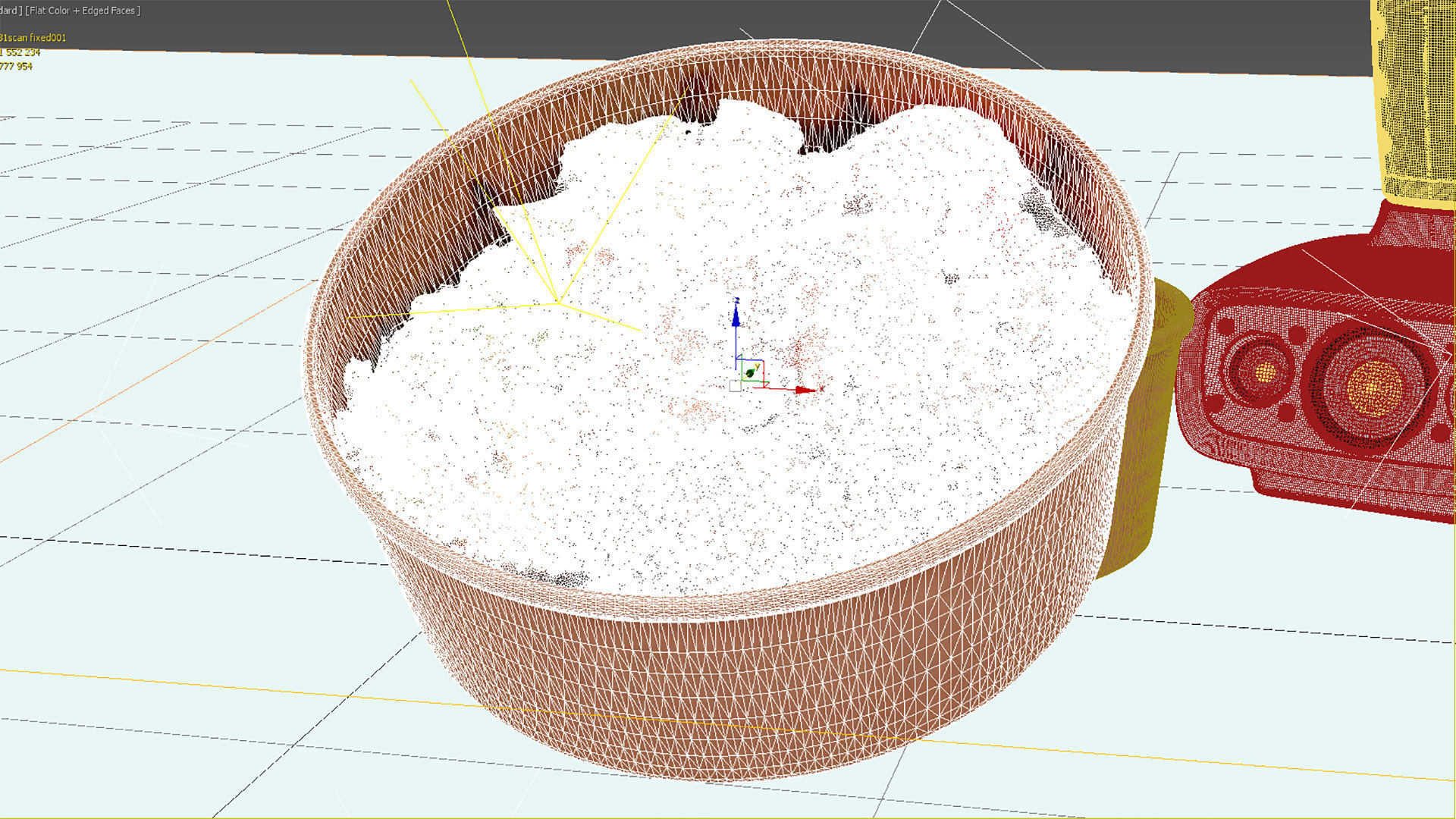 Poke bowl with striped prawn or caramote prawn 3D model_8