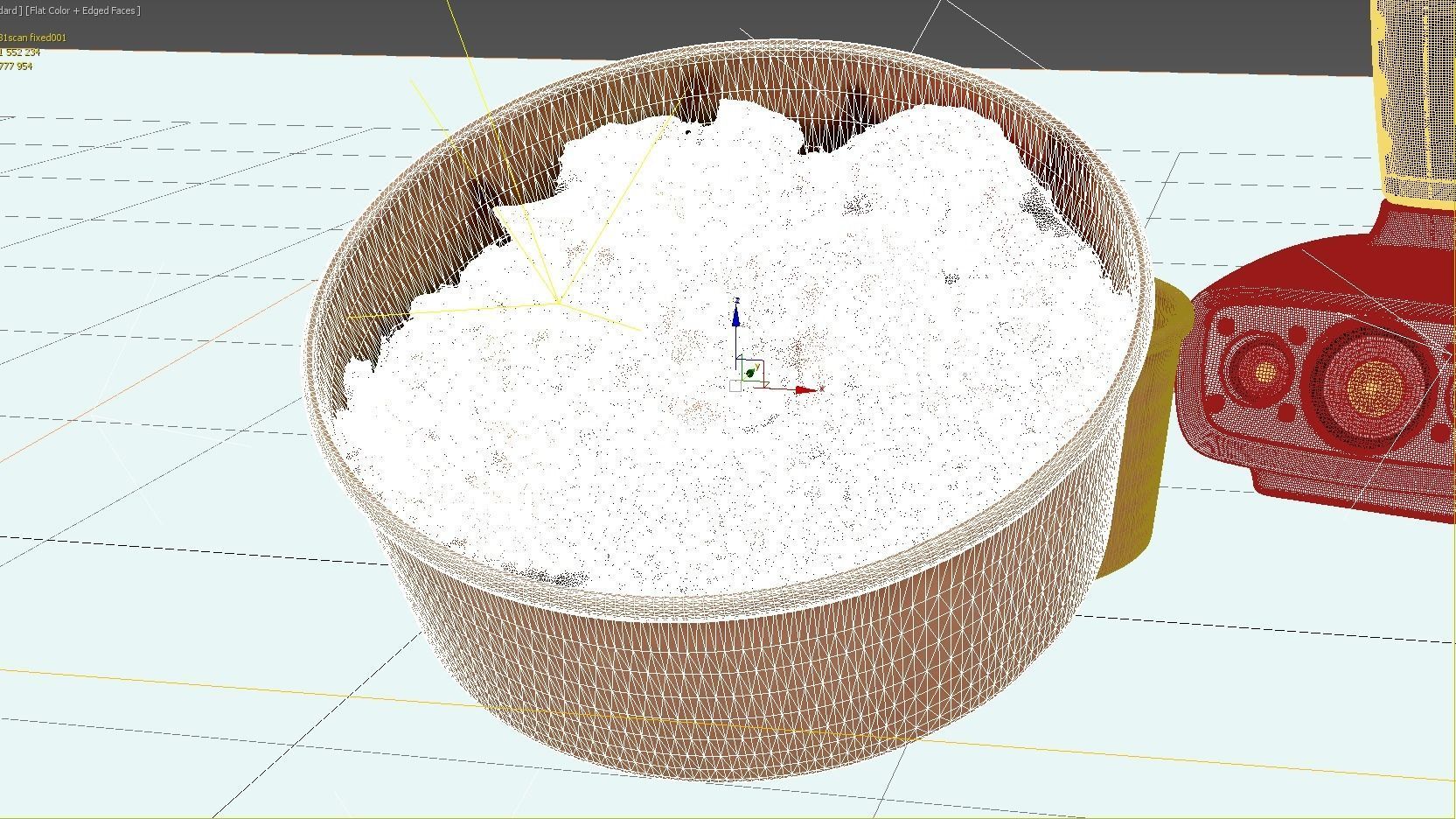 Poke bowl with striped prawn or caramote prawn 3D model_9