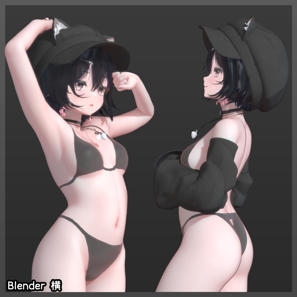 Anime Character Basemesh v11 2 2 Blender VRChat 3D model_4