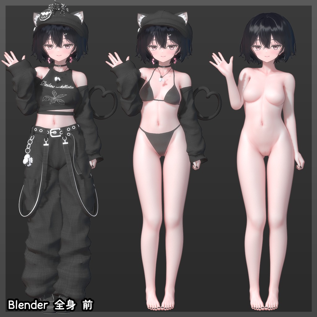 Anime Character Basemesh v11 2 2 Blender VRChat 3D model_2