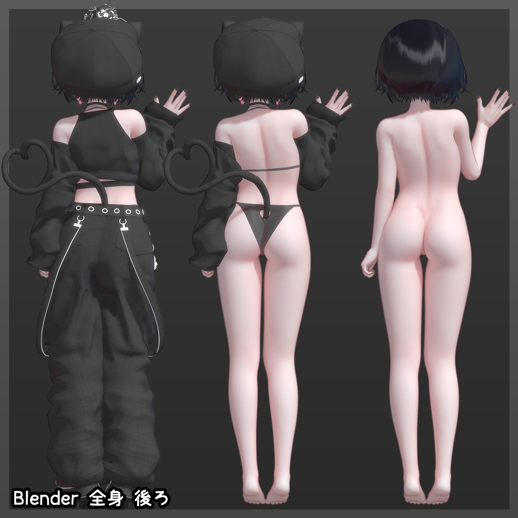Anime Character Basemesh v11 2 2 Blender VRChat 3D model_3