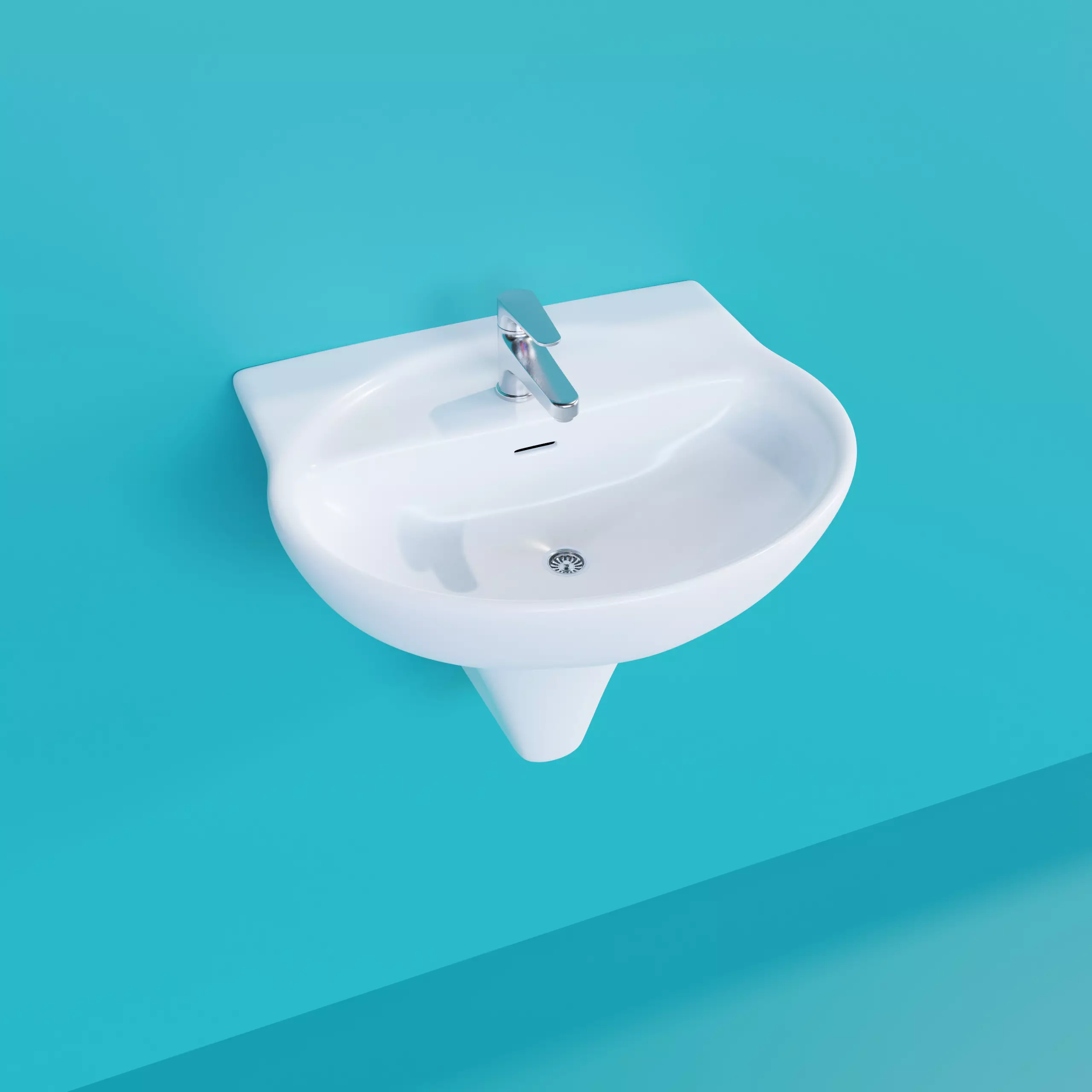 Bathroom Sink - Blender Cycles and Eevee Low-poly 3D model