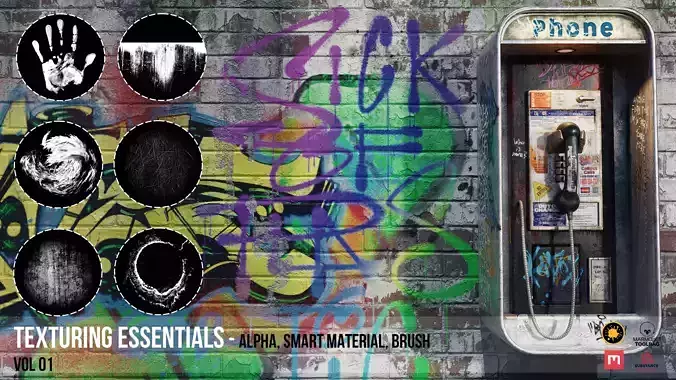 Texturing Essentials  - Alpha Smart Material Brush VOL 01