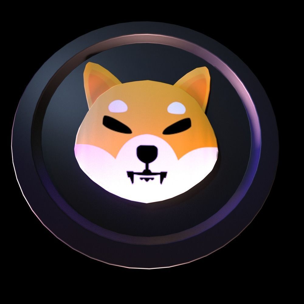 Shiba INU coin PBR Low-poly 3D model Low-poly 3D model_3