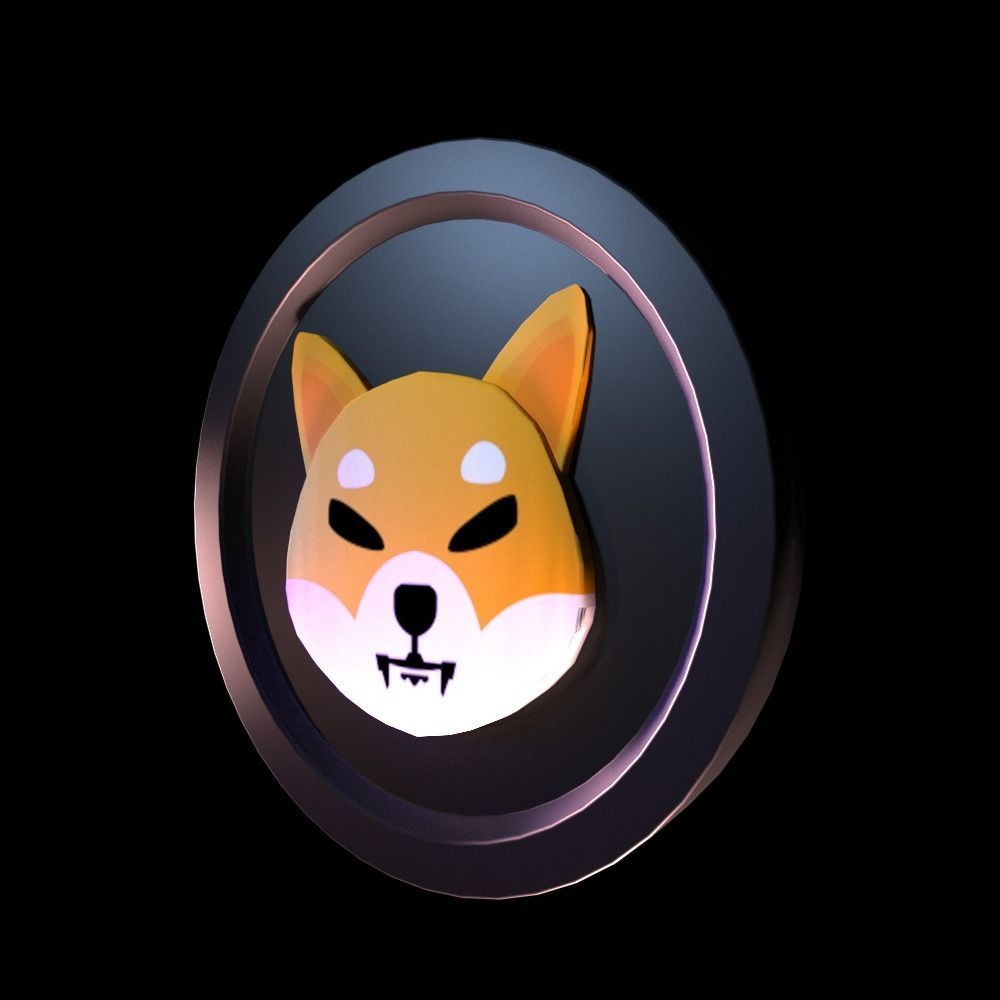 Shiba INU coin PBR Low-poly 3D model Low-poly 3D model_1