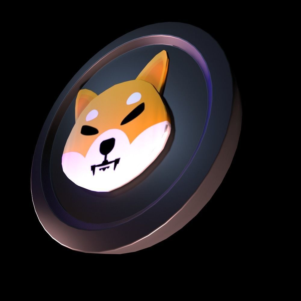 Shiba INU coin PBR Low-poly 3D model Low-poly 3D model_4
