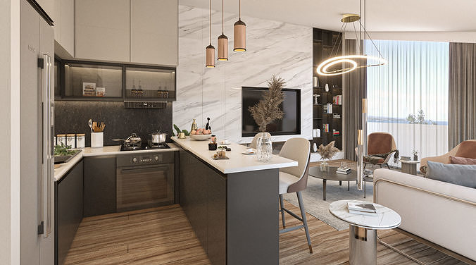 Penthouse design 3D model 3