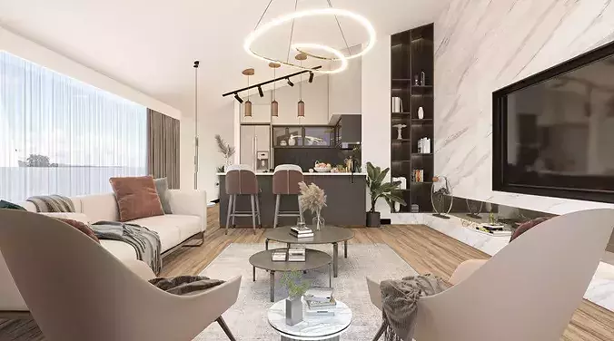 Penthouse design 3D model 4
