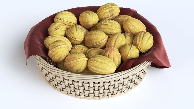 Cookies - nuts with condensed milk 3D model