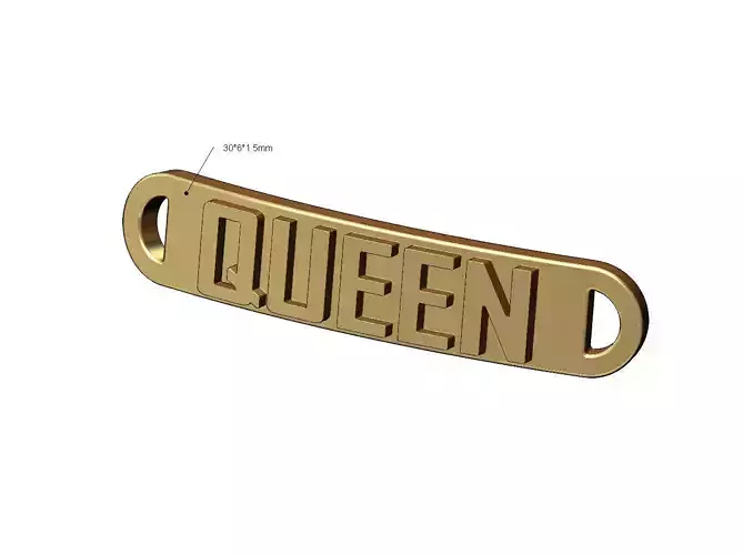 Queen rounded plate tag