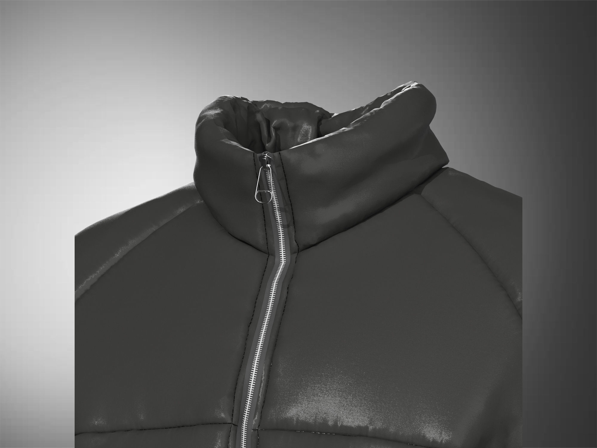 Puffer jacket - Female 3D model_3