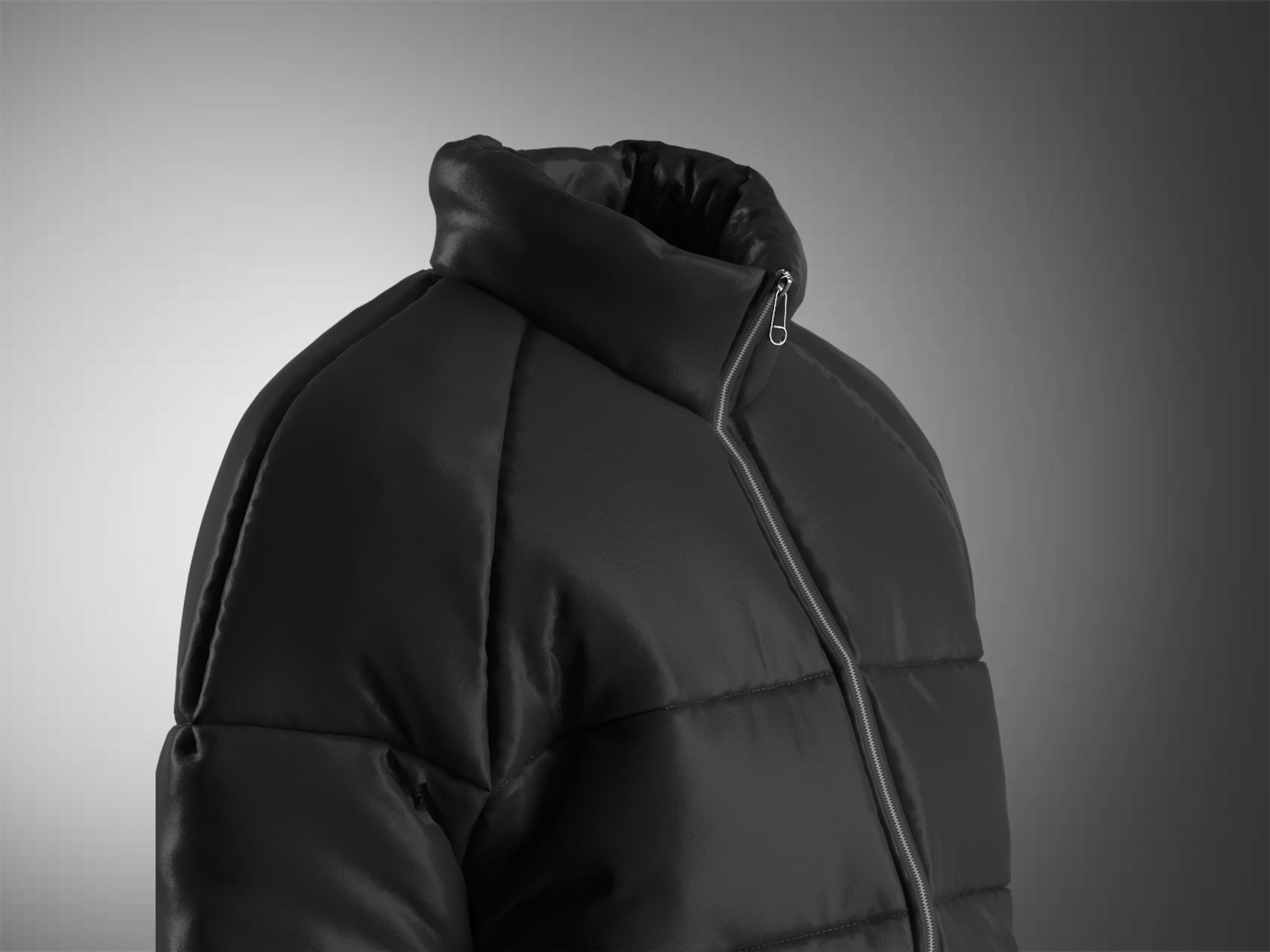 Puffer jacket - Female 3D model_4