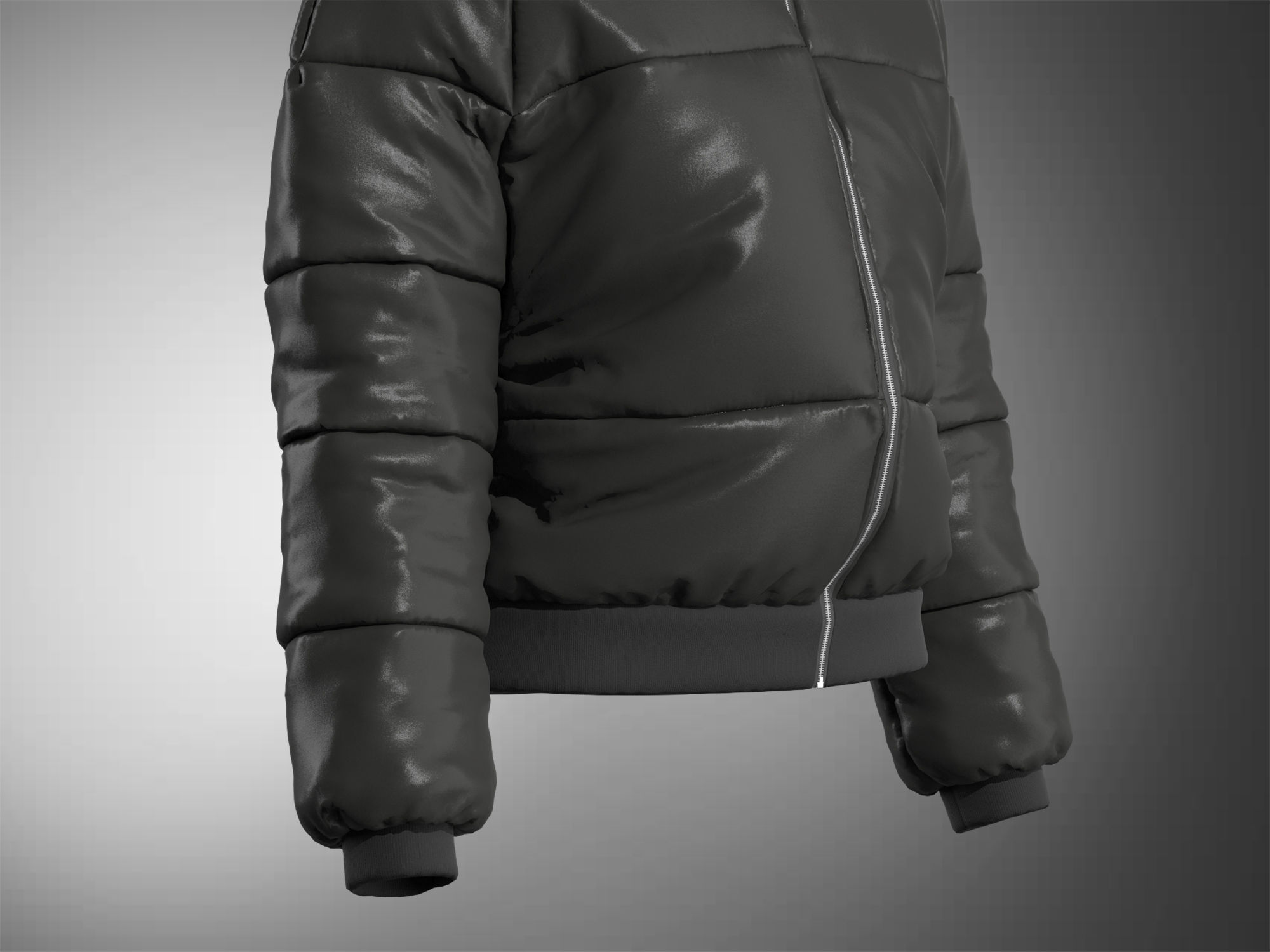Puffer jacket - Female 3D model_5