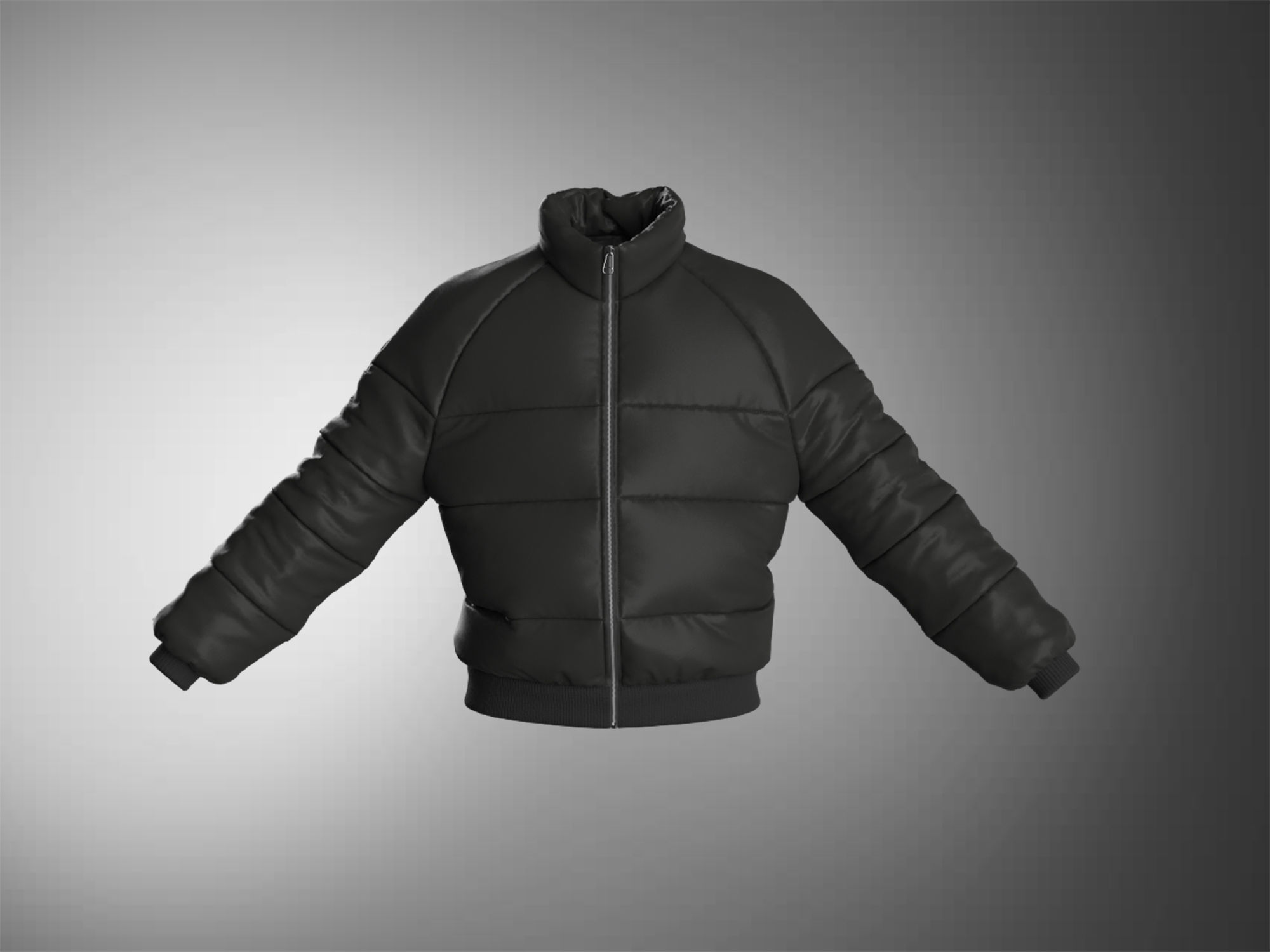 Puffer jacket - Female 3D model_9