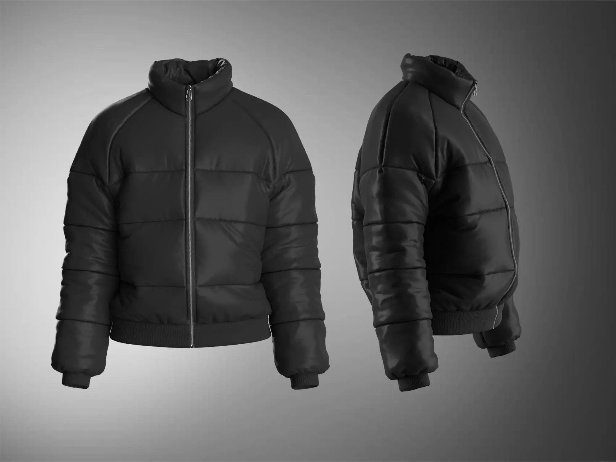 Puffer jacket - Female 3D model_0