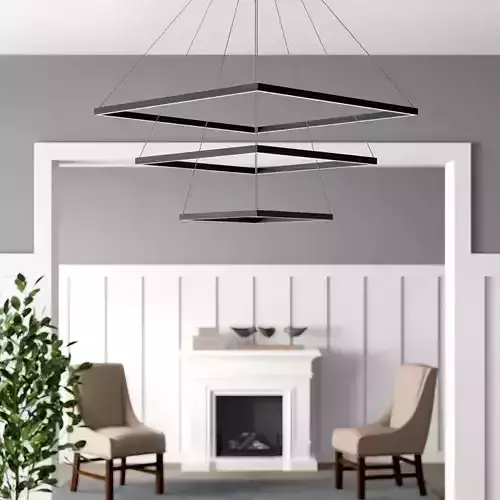 Agir LED Unique Tiered Chandelier 3D model