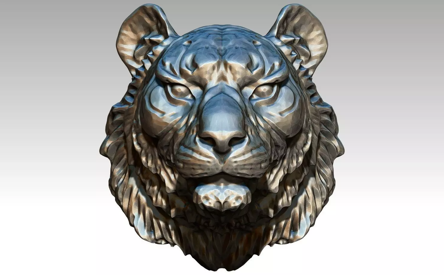 High detailed Tiger head  3D print model_0