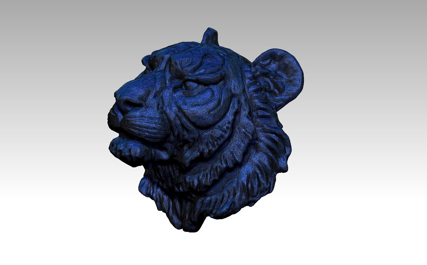 High detailed Tiger head  3D print model_4