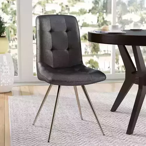 Anegam Tufted Side Chair in Black