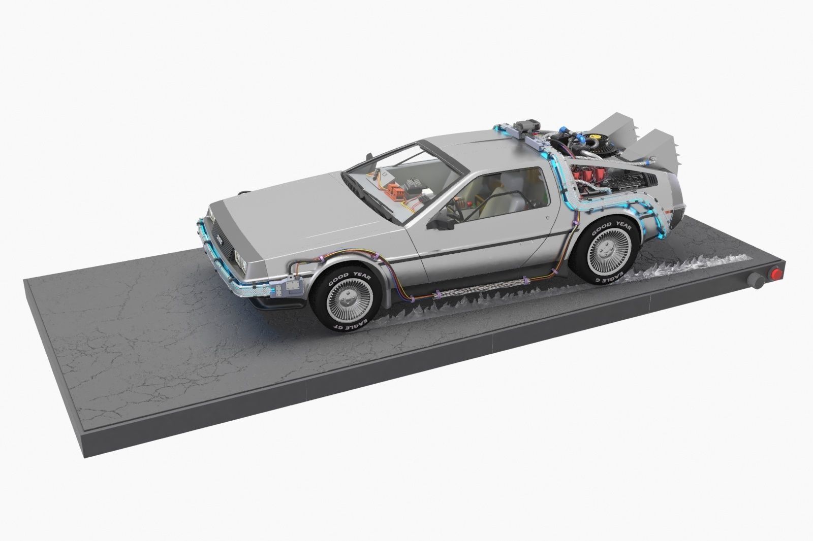 Display Base on fire for Delorean 1-8 Did3D  3D print model_9
