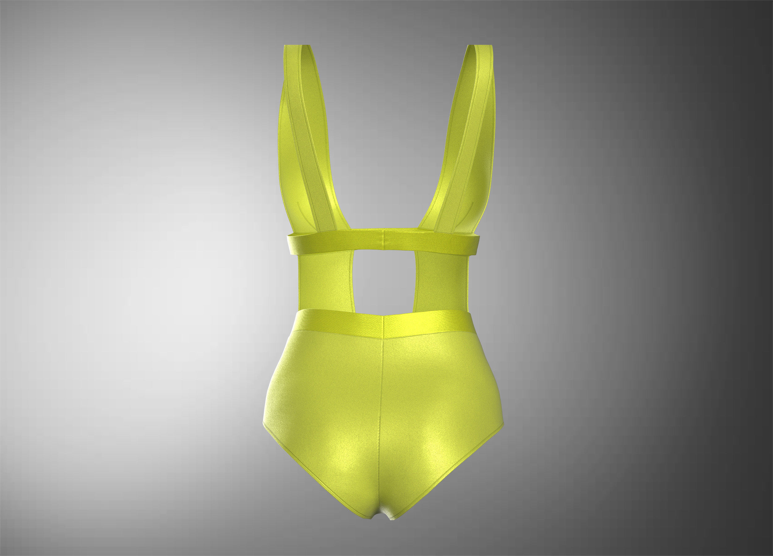  Swimmsuit one piece YELLOW 3D model_2