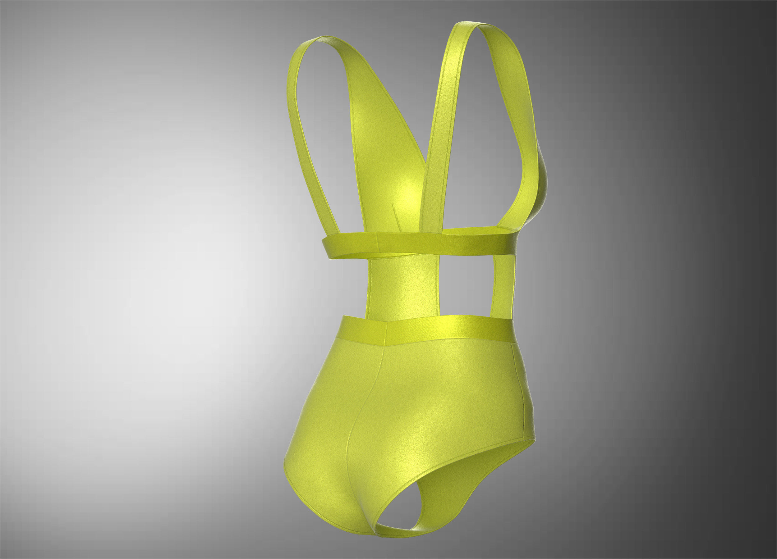  Swimmsuit one piece YELLOW 3D model_8