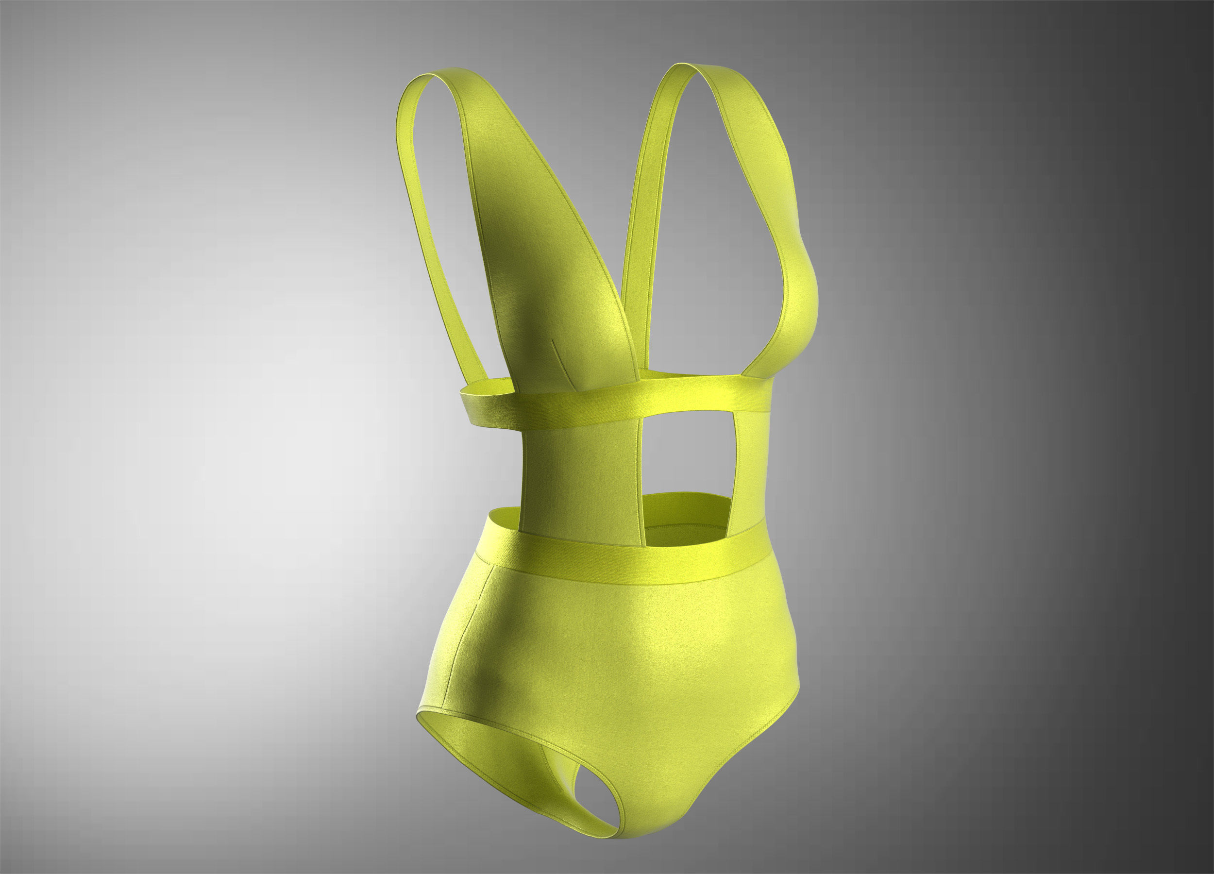  Swimmsuit one piece YELLOW 3D model_7
