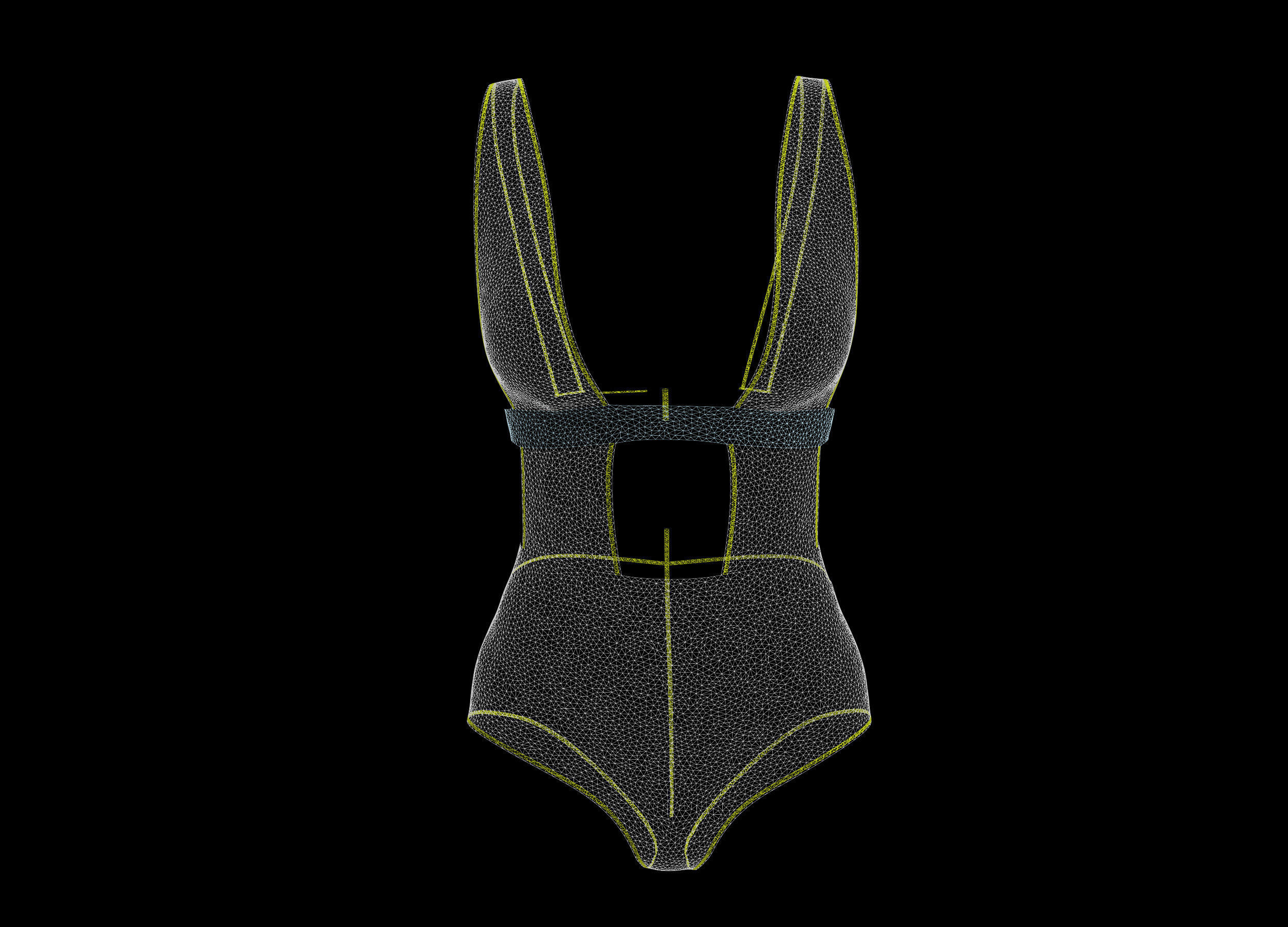  Swimmsuit one piece YELLOW 3D model_4