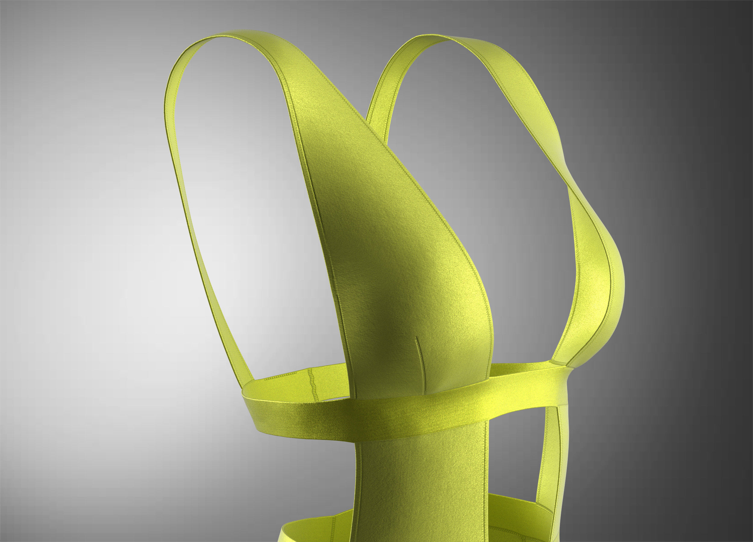  Swimmsuit one piece YELLOW 3D model_3