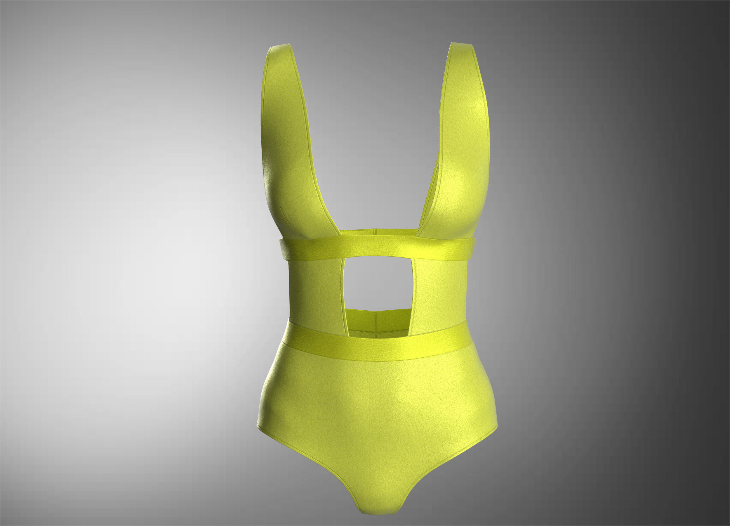  Swimmsuit one piece YELLOW 3D model_9