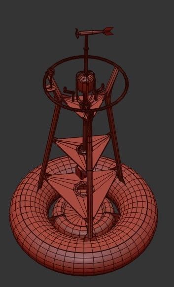 Navigation buoy Low-poly 3D model_15