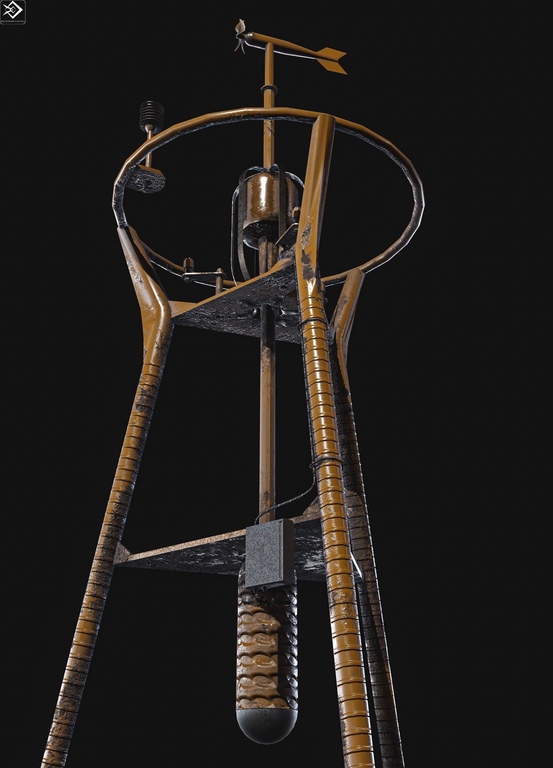 Navigation buoy Low-poly 3D model_10