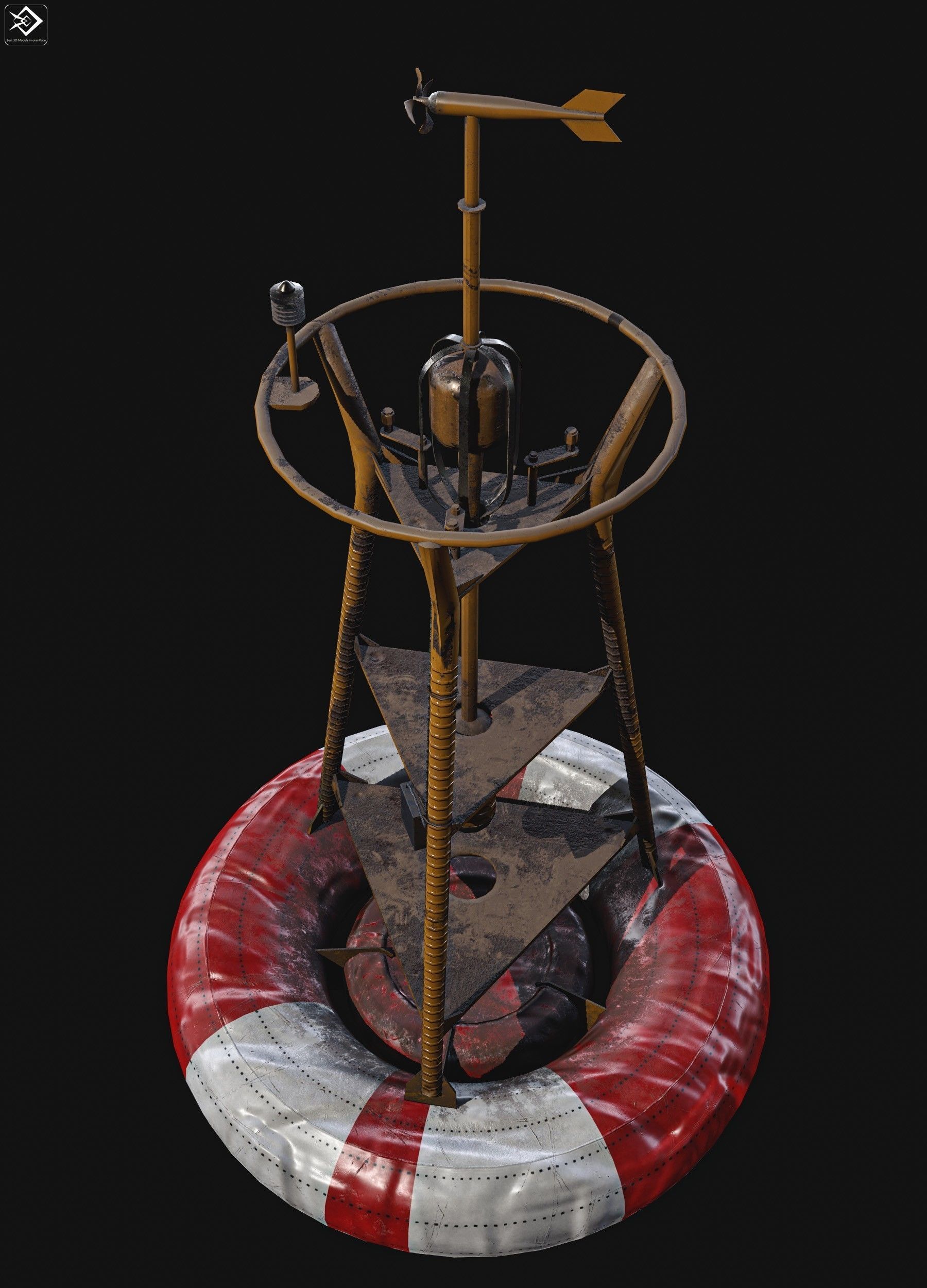 Navigation buoy Low-poly 3D model_12