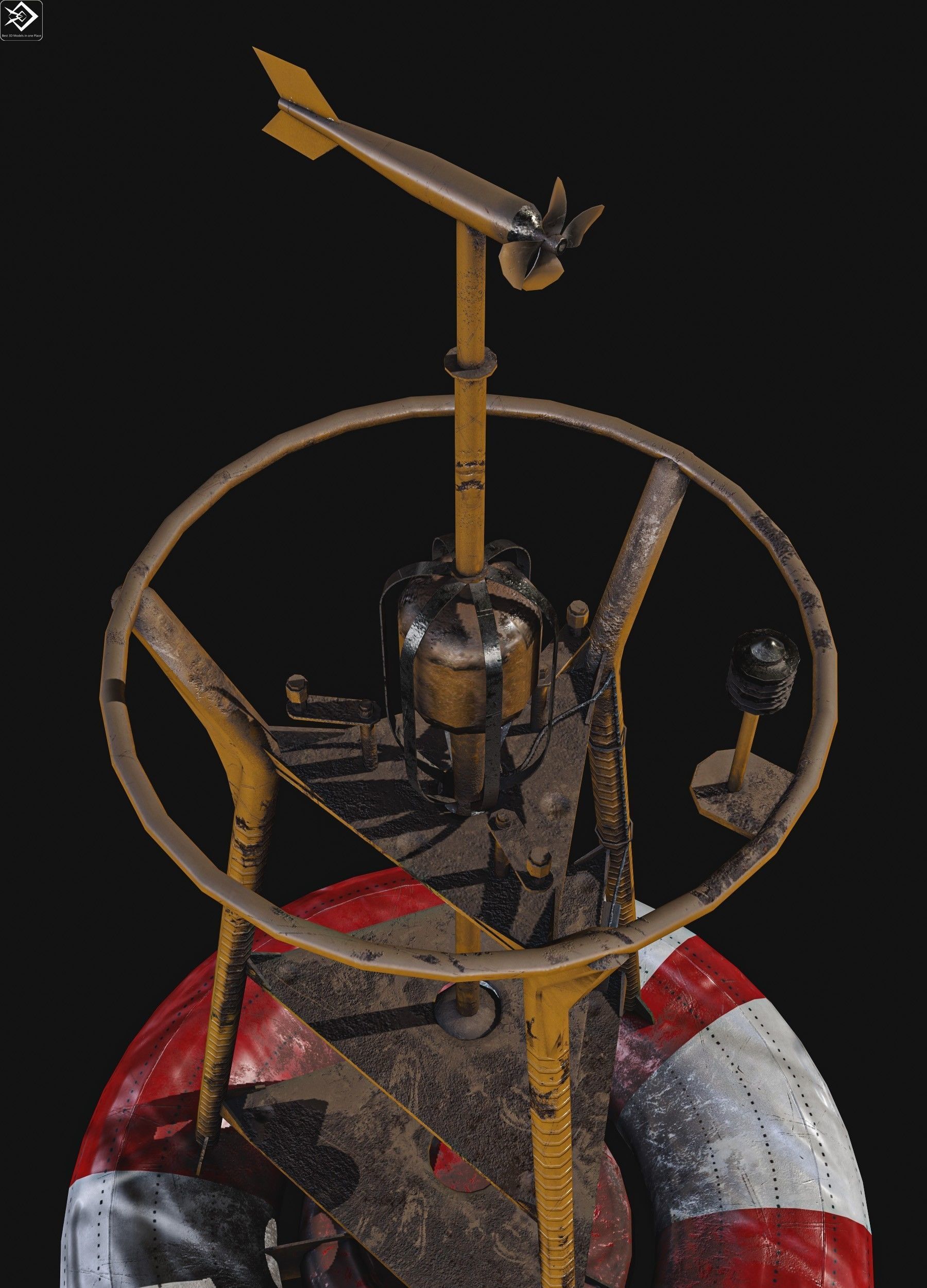 Navigation buoy Low-poly 3D model_6