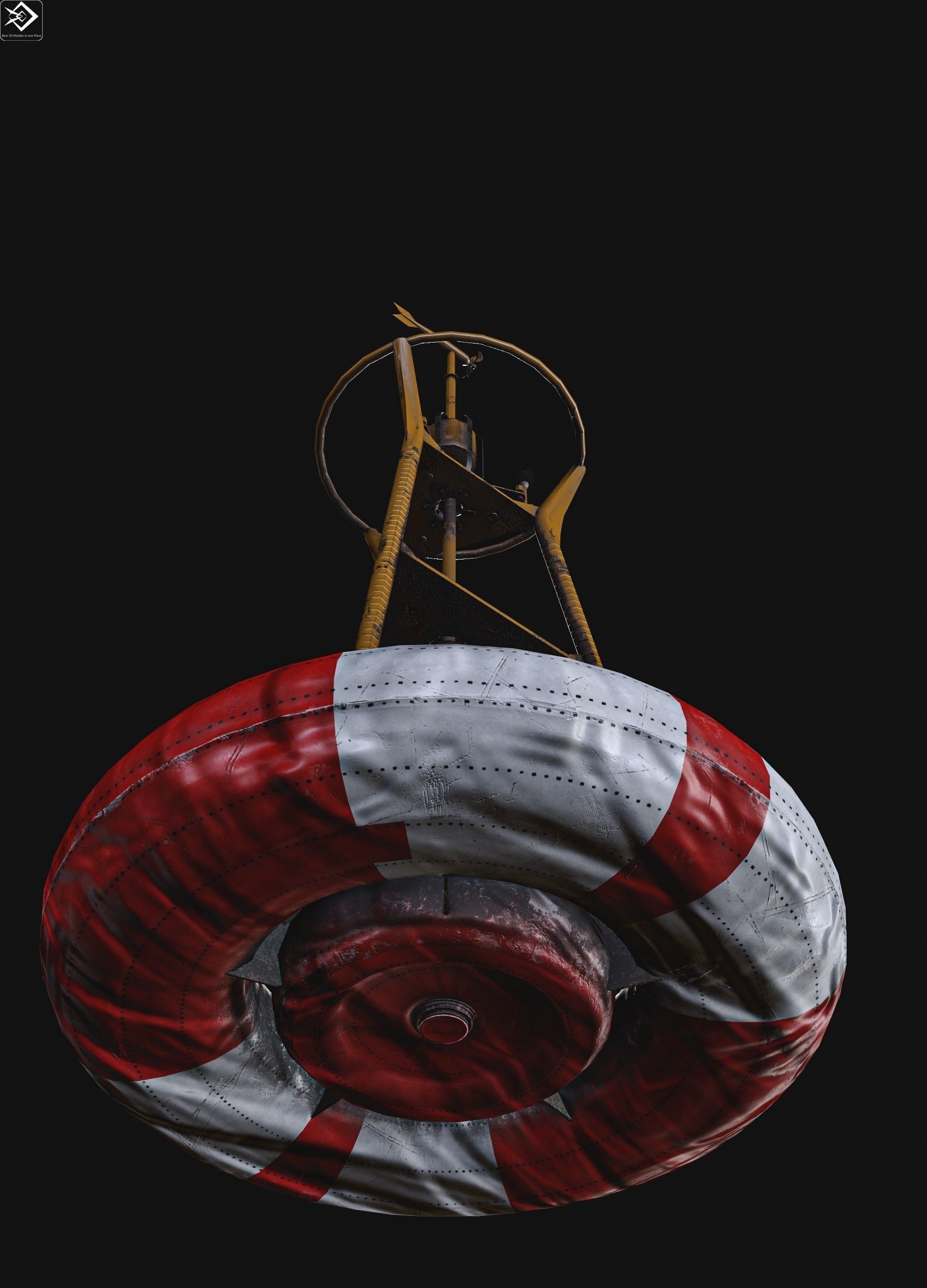 Navigation buoy Low-poly 3D model_5