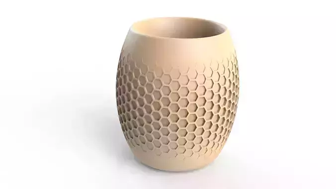 Vase with honeycomb pattern 3D print model