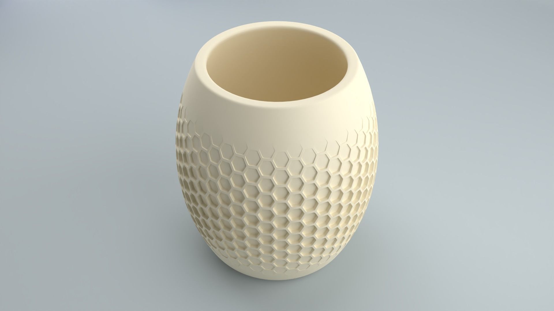 Vase with honeycomb pattern 3D print model_4