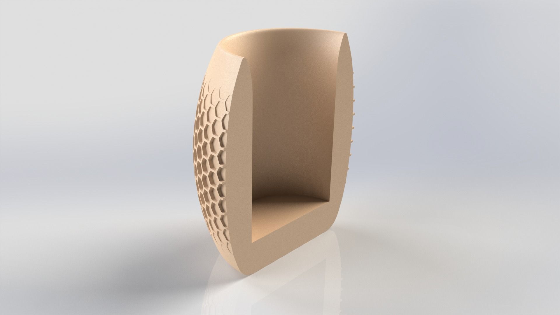 Vase with honeycomb pattern 3D print model_2