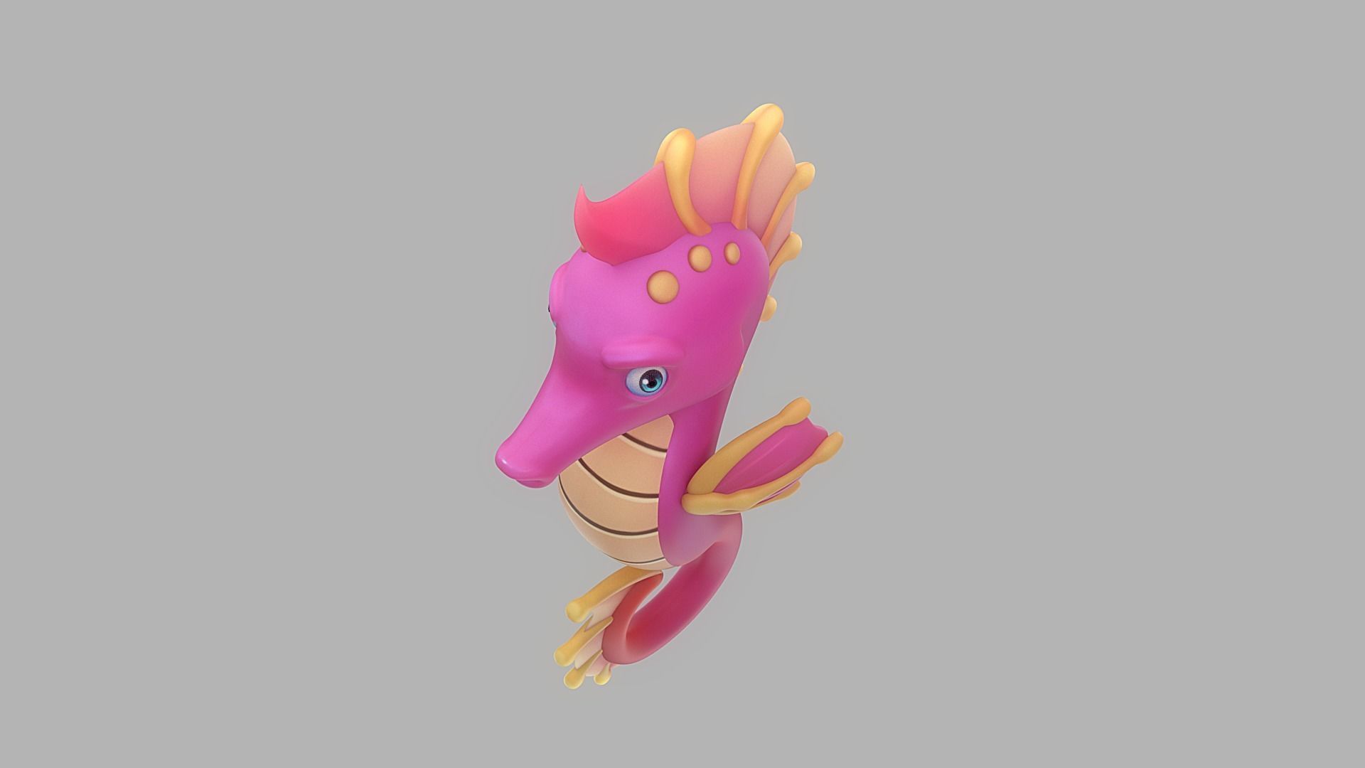 Cartoon Fish 8 Low-poly 3D model_3