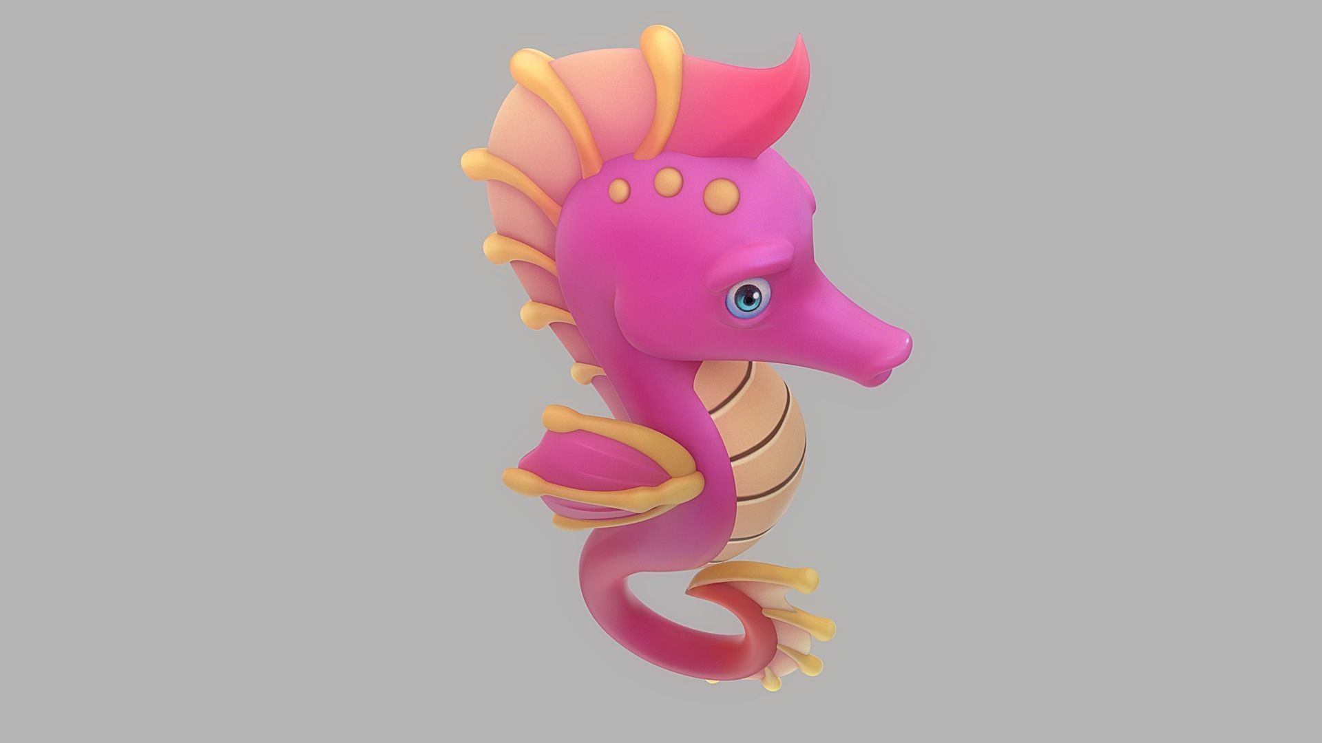 Cartoon Fish 8 Low-poly 3D model_4