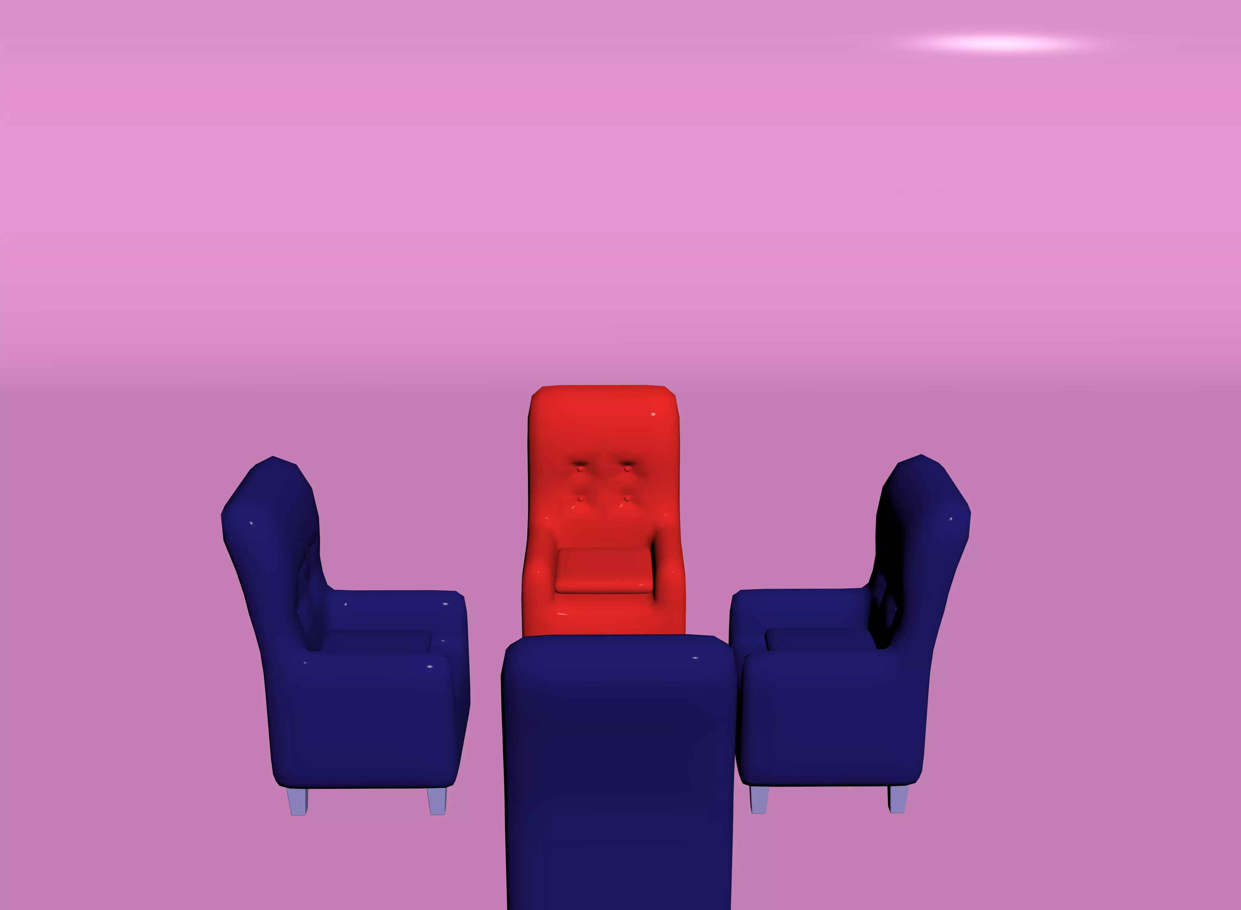 3D Sofa chair Low-poly 3D model_0