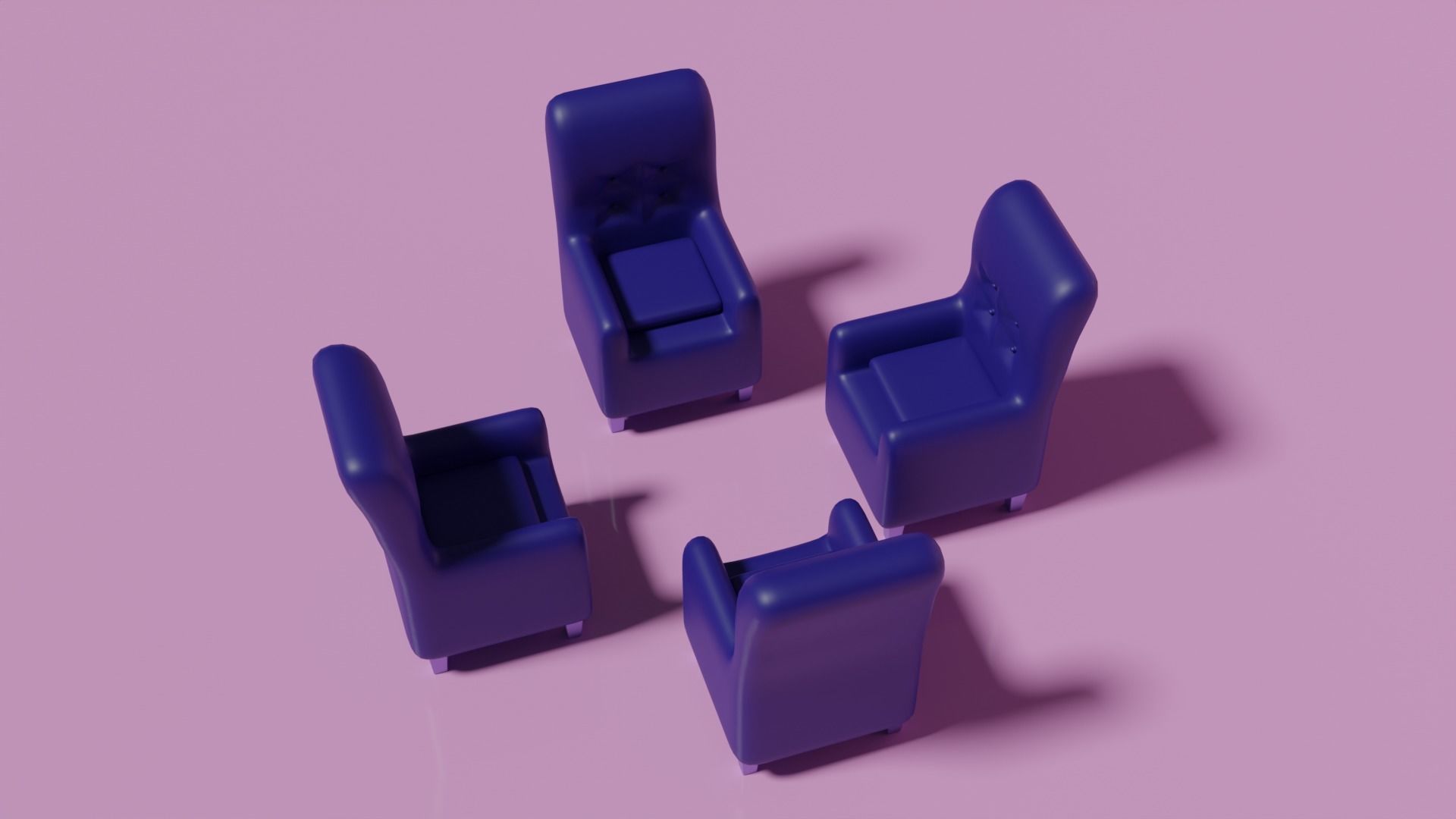 3D Sofa chair Low-poly 3D model_8