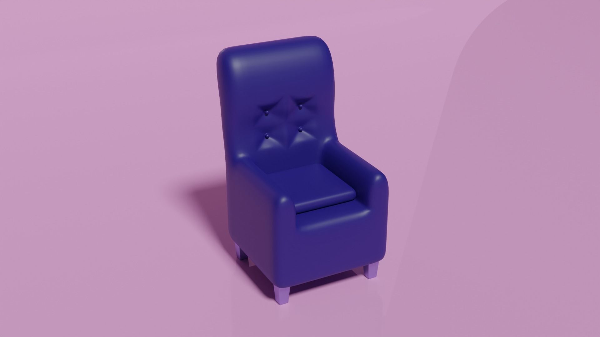 3D Sofa chair Low-poly 3D model_5