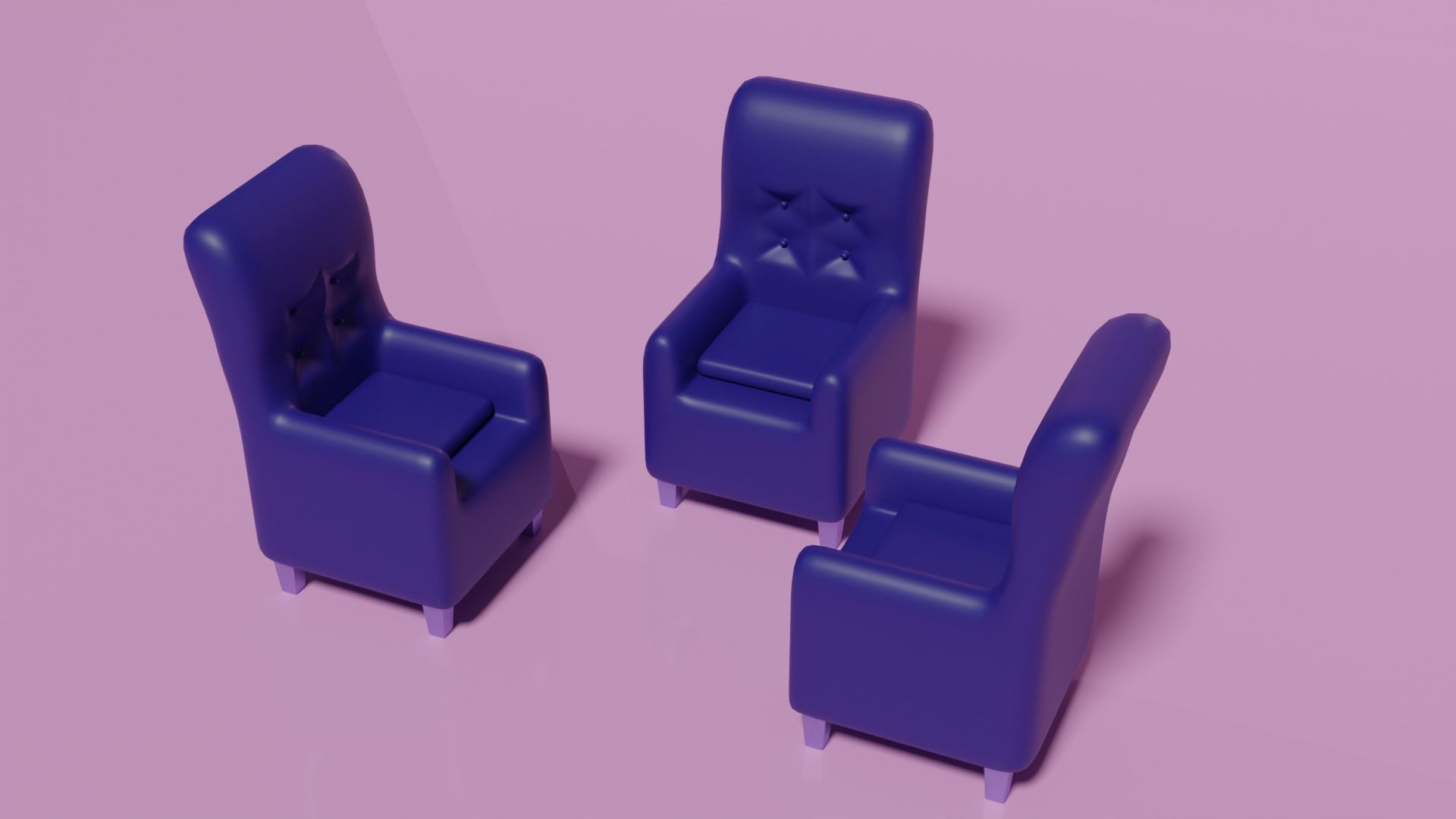 3D Sofa chair Low-poly 3D model_7