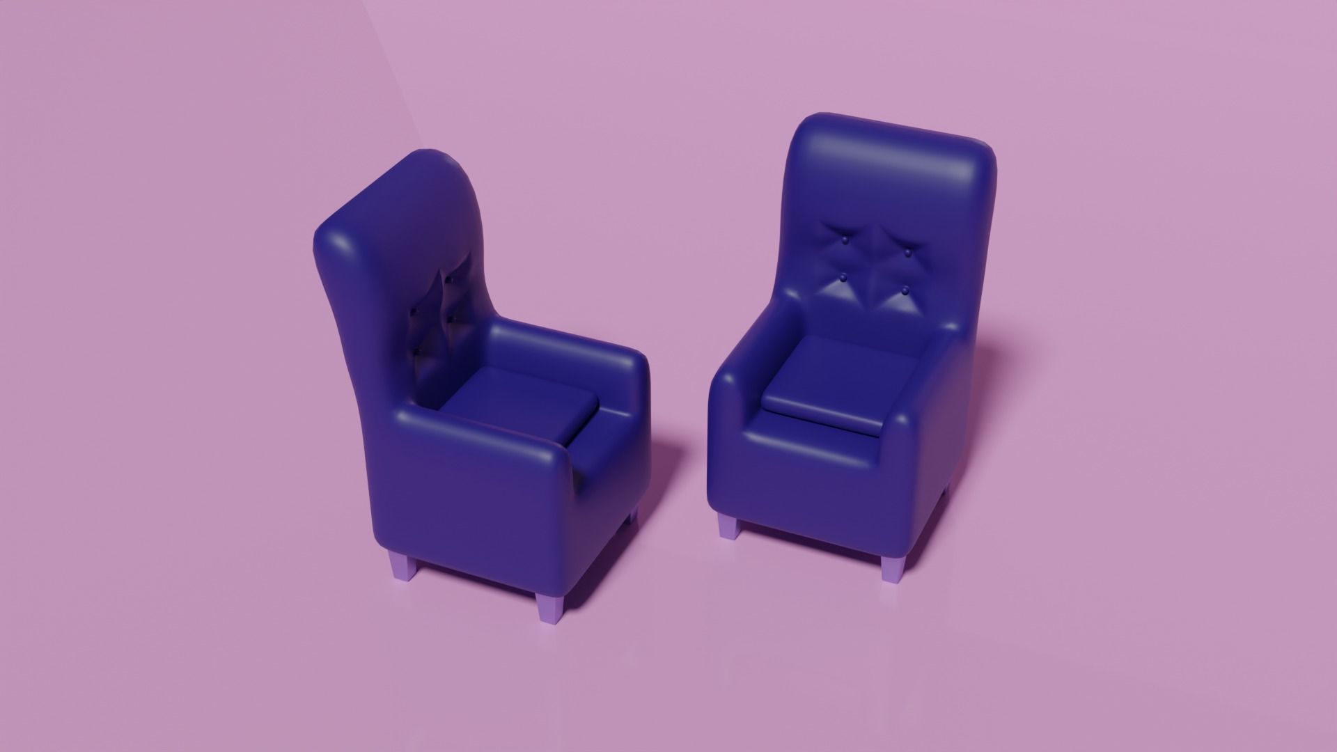 3D Sofa chair Low-poly 3D model_6