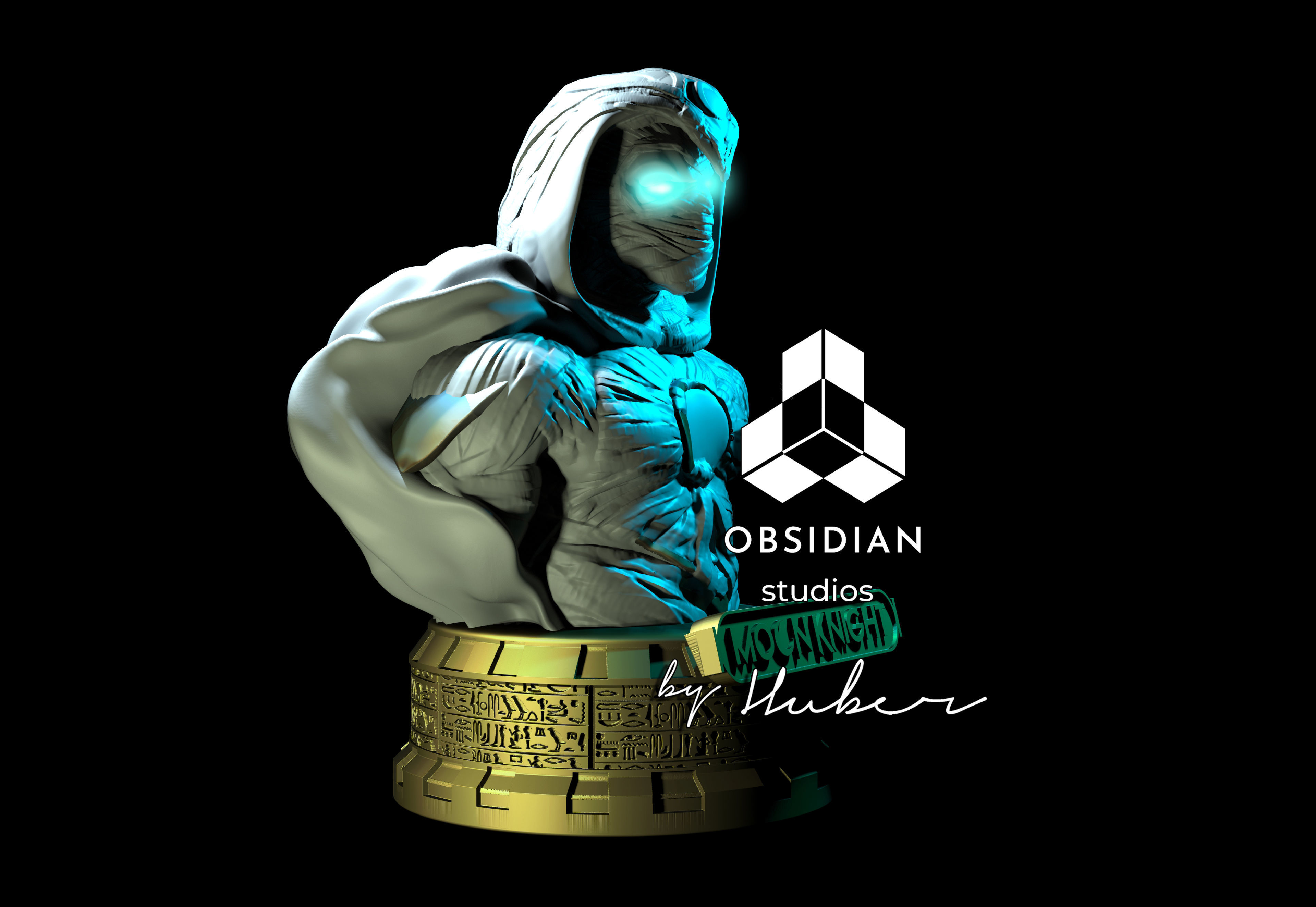 Moon knight  Bust 3D print model 3D print model_1